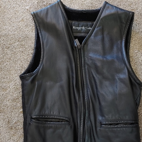 Leather sweater vest